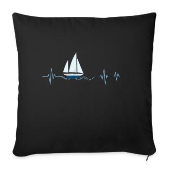 Heartbeat Veil - Gift Idea - Sofa pillowcase 17,3'' x 17,3'' (45 x 45 cm) - black - Front