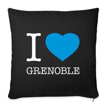 I LOVE GRENOBLE - Sofa pillowcase 17,3'' x 17,3'' (45 x 45 cm) - black - Front