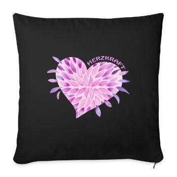 Soul Blossoms Heart Power - Sonja Ariel von Staden - Sofa pillowcase 17,3'' x 17,3'' (45 x 45 cm) - black - Front