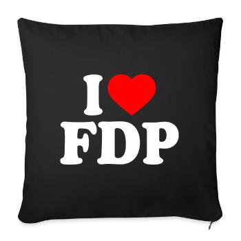 j'adore fdp - Housse de coussin décorative 45 x 45 cm - noir - Devant