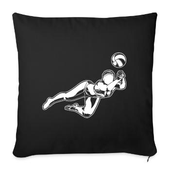Beach-volley filles - Housse de coussin décorative 45 x 45 cm - noir - Devant