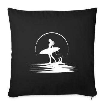 Surfeur - Housse de coussin décorative 45 x 45 cm - noir - Devant