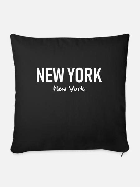 New York City - NYC - Manhattan - Brooklyn - Sofakissenbezug 45 x 45 cm - Schwarz
