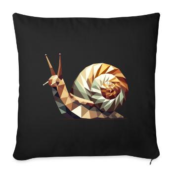 Geometric Snail – Stylized Low-Poly Art - Sofa pillowcase 17,3'' x 17,3'' (45 x 45 cm) - black - Front