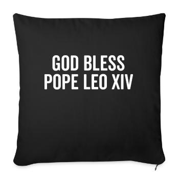 Que Dieu bénisse le pape Léon XIV - Housse de coussin décorative 45 x 45 cm - noir - Devant