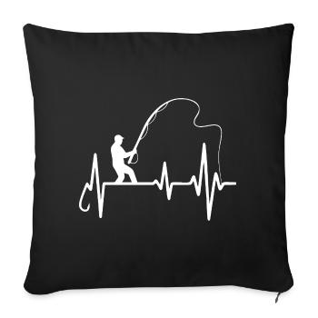 Fisherman Heartbeat Art Design - Sofa pillowcase 17,3'' x 17,3'' (45 x 45 cm) - black - Front