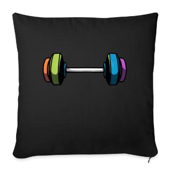 Dumbbell Gym Training Fitness Gym - Sofa pillowcase 17,3'' x 17,3'' (45 x 45 cm) - black - Front