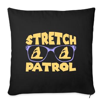 Yoga Stretch Patrol Funny Yoga - Sofa pillowcase 17,3'' x 17,3'' (45 x 45 cm) - black - Front