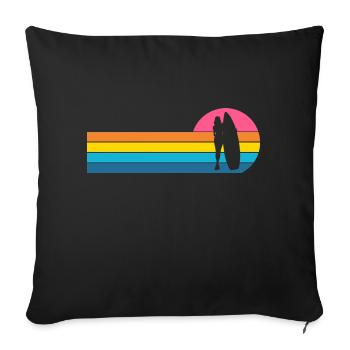 Surfeuse Surfeuse - Housse de coussin décorative 45 x 45 cm - noir - Devant