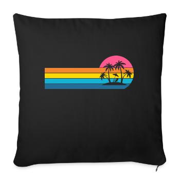 Island Palm Trees - Sofa pillowcase 17,3'' x 17,3'' (45 x 45 cm) - black - Front