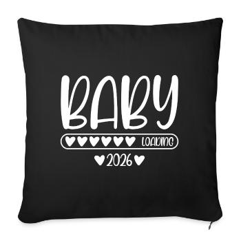 Bébé 2026 chargement - Housse de coussin décorative 45 x 45 cm - noir - Devant