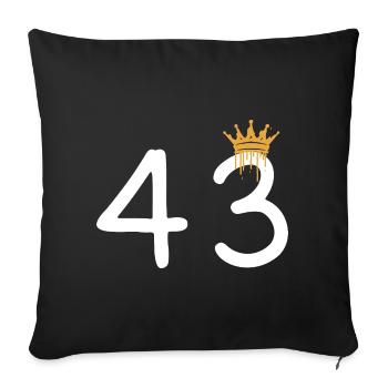 Royal Crown Handlettering Design - Sofa pillowcase 17,3'' x 17,3'' (45 x 45 cm) - black - Front