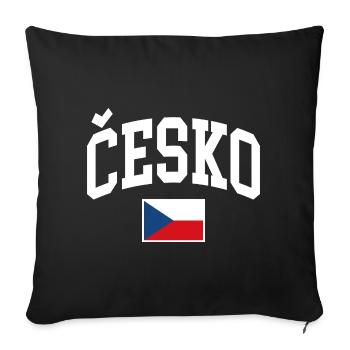 Drapeau de la République tchèque - Housse de coussin décorative 45 x 45 cm - noir - Devant