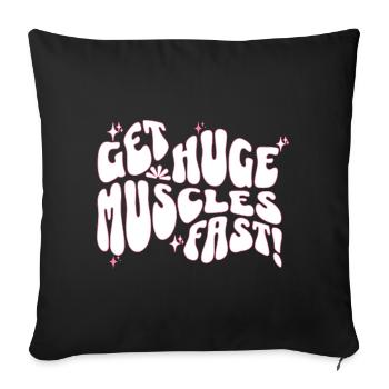 Big Muscles Fun Slogan Design - Housse de coussin décorative 45 x 45 cm - noir - Devant
