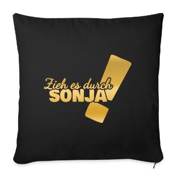 First name Sonja - Sofa pillowcase 17,3'' x 17,3'' (45 x 45 cm) - black - Front