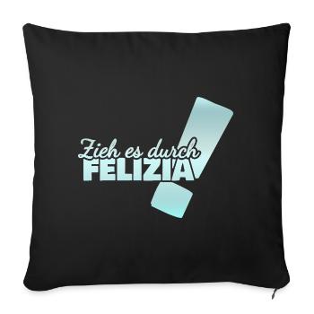 Prénom Felizia - Housse de coussin décorative 45 x 45 cm - noir - Devant