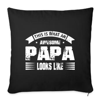 Best Dad in the World Father Head of Family - Sofa pillowcase 17,3'' x 17,3'' (45 x 45 cm) - black - Front