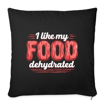 Bœuf séché comme ma nourriture déshydratée - Housse de coussin décorative 45 x 45 cm - noir - Devant