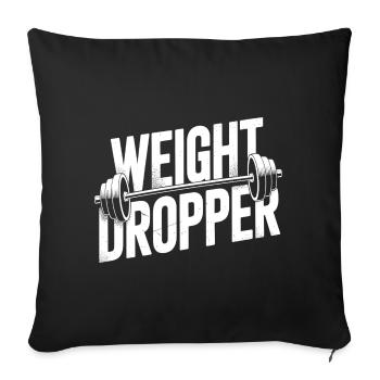 Weight Dropper - Exercice de musculation avec haltères de gym - Housse de coussin décorative 45 x 45 cm - noir - Devant