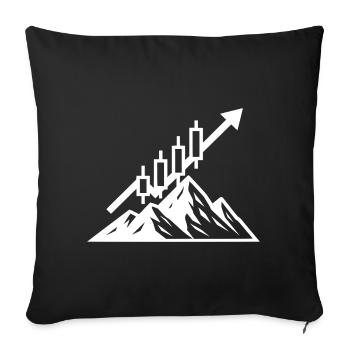 THE CLIMB OF A TRADER – NO LUCK, JUST SKILL - Sofa pillowcase 17,3'' x 17,3'' (45 x 45 cm) - black - Front