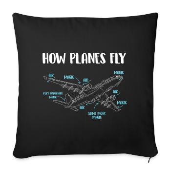 Comment les avions volent Audacieux Ingénieur aéronautique Humour - Housse de coussin décorative 45 x 45 cm - noir - Devant