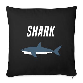 Nautic Design Shark Silhouette Bold Typography - Sofa pillowcase 17,3'' x 17,3'' (45 x 45 cm) - black - Front