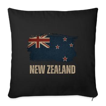 Drapeau Grunge de la Nouvelle-Zélande - Housse de coussin décorative 45 x 45 cm - noir - Devant