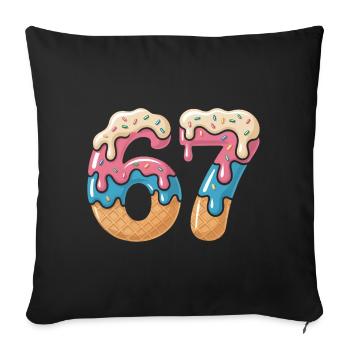 Donut 69 Frosting NeonPrint - Sofa pillowcase 17,3'' x 17,3'' (45 x 45 cm) - black - Front
