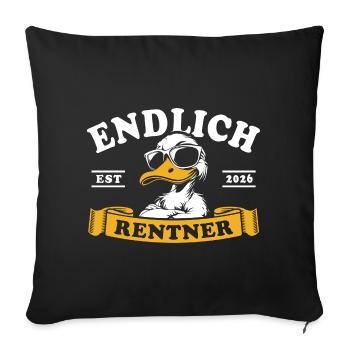Cartoon Pension 2026 - Retirement - Pension - Sofa pillowcase 17,3'' x 17,3'' (45 x 45 cm) - black - Front