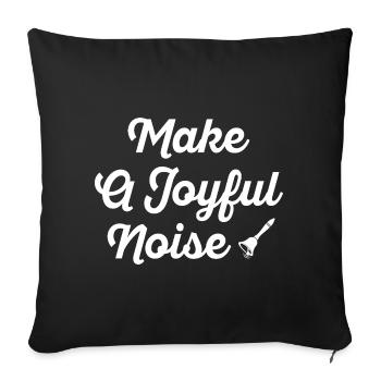 Typographie Make A Joyful Noise - Housse de coussin décorative 45 x 45 cm - noir - Devant