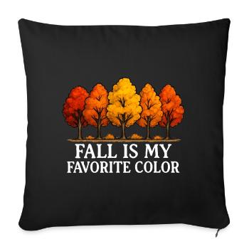 Der Herbst ist meine Lieblingsfarbe Herbstliebhabe - Sofakissenbezug 45 x 45 cm - Schwarz - Vorne