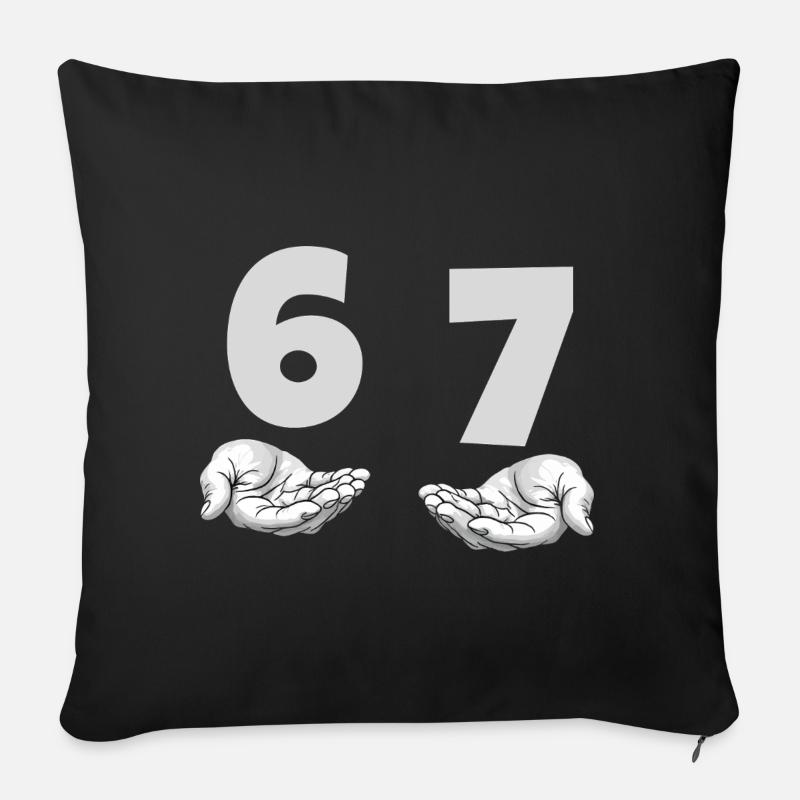 Lustiges 67 Meme Hände Gen Alpha Humor - Sofakissenbezug 45 x 45 cm - Schwarz