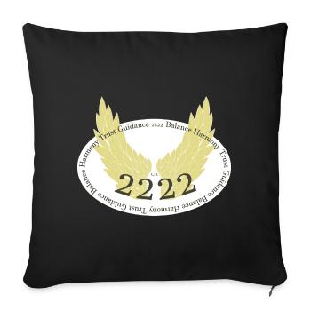 Angel wings with angel number 2222 - Sofa pillowcase 17,3'' x 17,3'' (45 x 45 cm) - black - Front