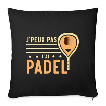 Je peux pas j ai padel - Housse de coussin décorative 45 x 45 cm - noir - Devant