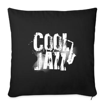 Cool Jazz Music Distressed Typography - Sofa pillowcase 17,3'' x 17,3'' (45 x 45 cm) - black - Front