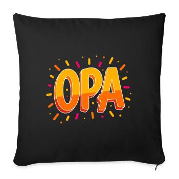 Grand-père Grand-père Vintage - Housse de coussin décorative 45 x 45 cm - noir - Devant