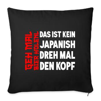 Va chercher une bière Bière drôle Boire de la joie - Housse de coussin décorative 45 x 45 cm - noir - Devant
