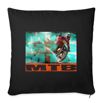MTB Bike - Sofa pillowcase 17,3'' x 17,3'' (45 x 45 cm) - black - Front