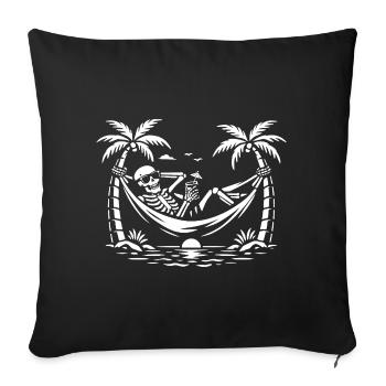 Paradis du Hamac Squelette - Housse de coussin décorative 45 x 45 cm - noir - Devant