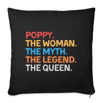 Poppy La Femme Le Mythe La Légende La Reine - Housse de coussin décorative 45 x 45 cm - noir - Devant