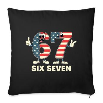 US Flag 67 Memes Six Seven - Sofa pillowcase 17,3'' x 17,3'' (45 x 45 cm) - black - Front