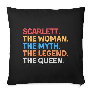 Scarlett la Femme Le Mythe La Légende La Reine - Housse de coussin décorative 45 x 45 cm - noir - Devant