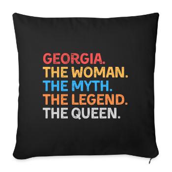Georgia La Femme Le Mythe La Légende La Reine - Housse de coussin décorative 45 x 45 cm - noir - Devant