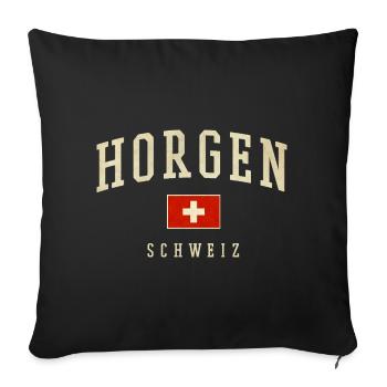 Horgen Suisse Style Drapeau Vintage - Housse de coussin décorative 45 x 45 cm - noir - Devant