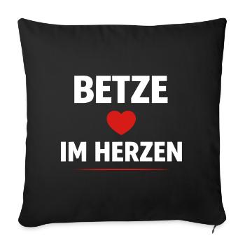 Betze in the Heart – Maillot de supporter de Kaiserslautern - Housse de coussin décorative 45 x 45 cm - noir - Devant
