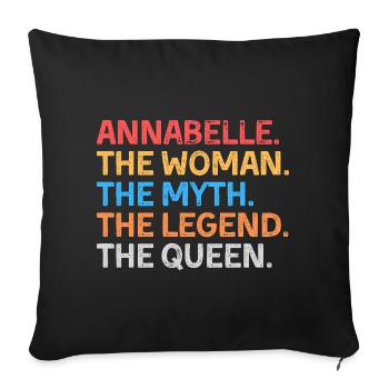 Annabelle La Femme Le Mythe La Légende La Reine - Housse de coussin décorative 45 x 45 cm - noir - Devant