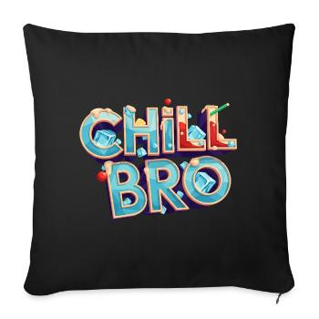 Lettrage Chill Bro Cocktail - Housse de coussin décorative 45 x 45 cm - noir - Devant