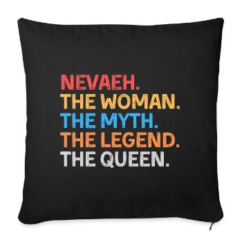 Nevaeh La Femme Le Mythe La Légende La Reine - Housse de coussin décorative 45 x 45 cm - noir - Devant