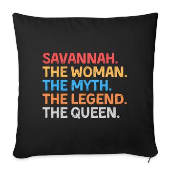 Savannah La Femme Le Mythe La Légende La Reine - Housse de coussin décorative 45 x 45 cm - noir - Devant