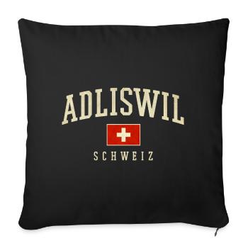 Logo vintage d’Adliswil, Suisse - Housse de coussin décorative 45 x 45 cm - noir - Devant